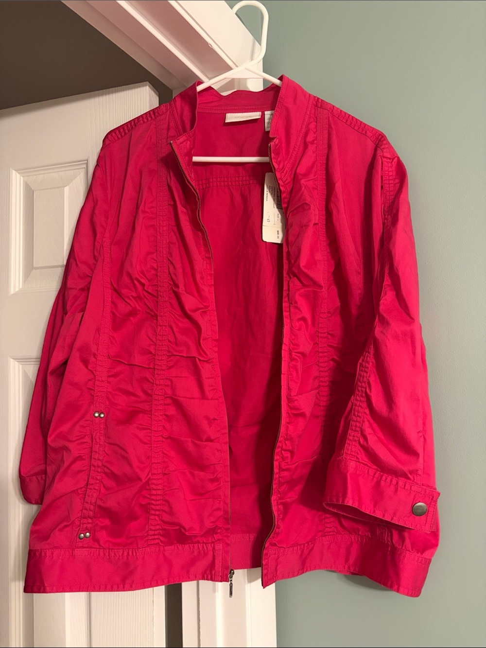 Chico's Vibrant Hot Pink Utility Jacket
